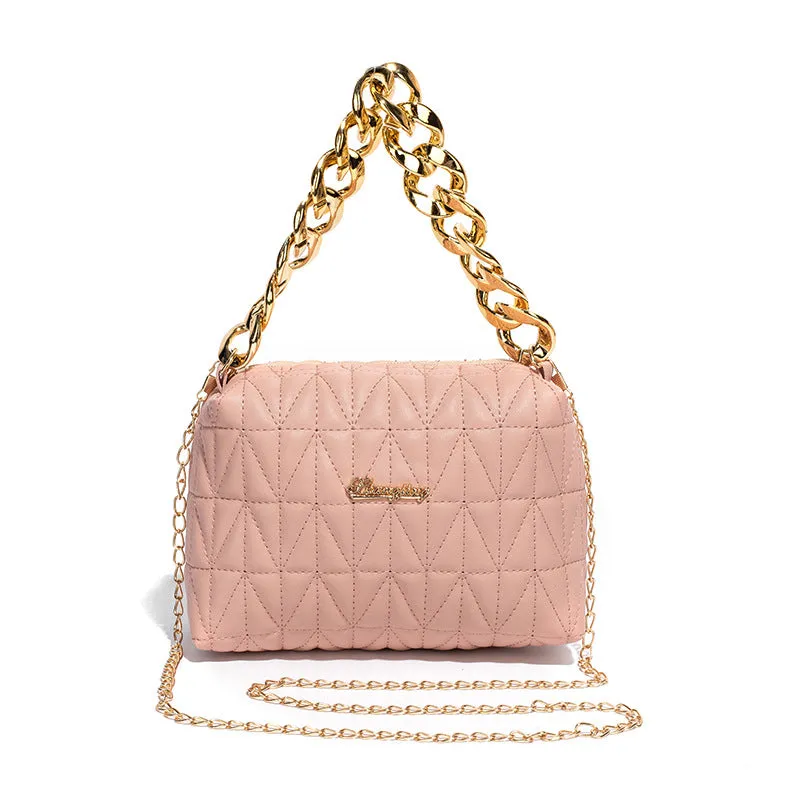 Glamorous Creative Diamond Pattern Textured Pillow Crossbody Bags