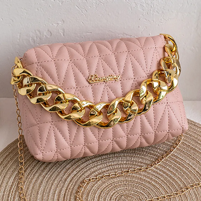 Glamorous Creative Diamond Pattern Textured Pillow Crossbody Bags
