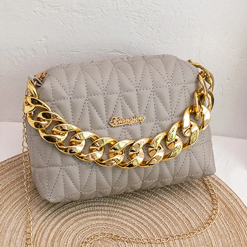 Glamorous Creative Diamond Pattern Textured Pillow Crossbody Bags