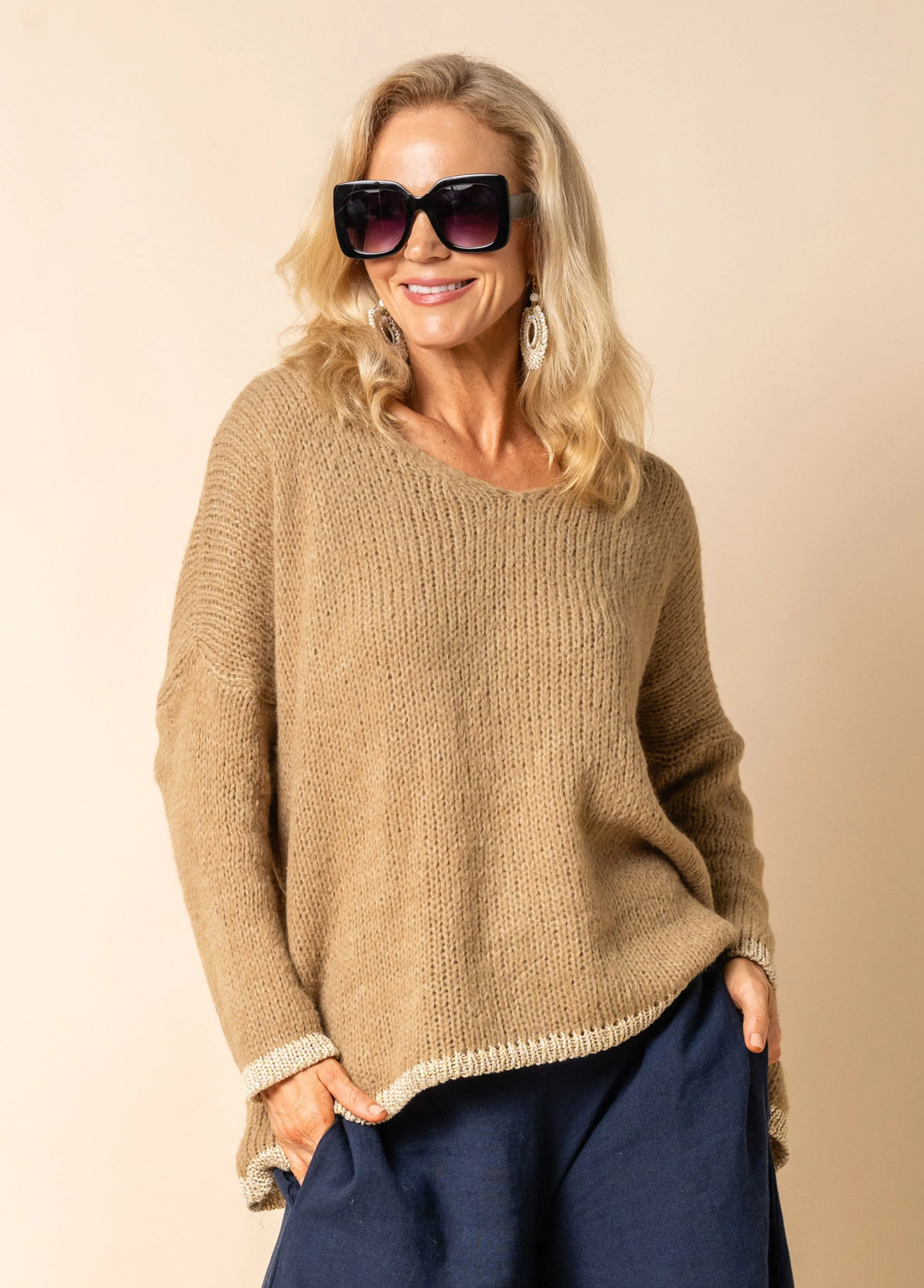 Gloria Knit Top in Desert