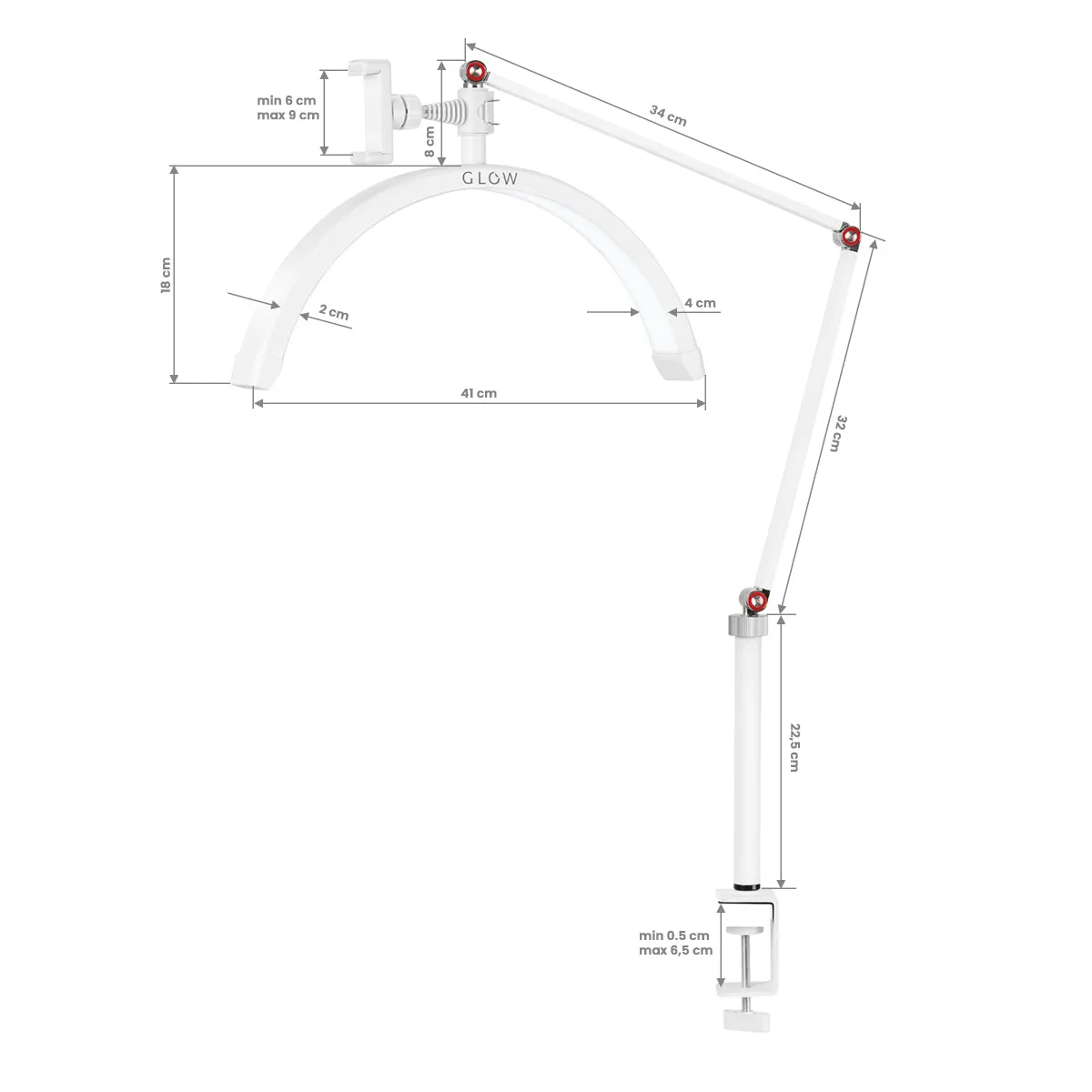 Glow MX3 treatment lamp for table top white