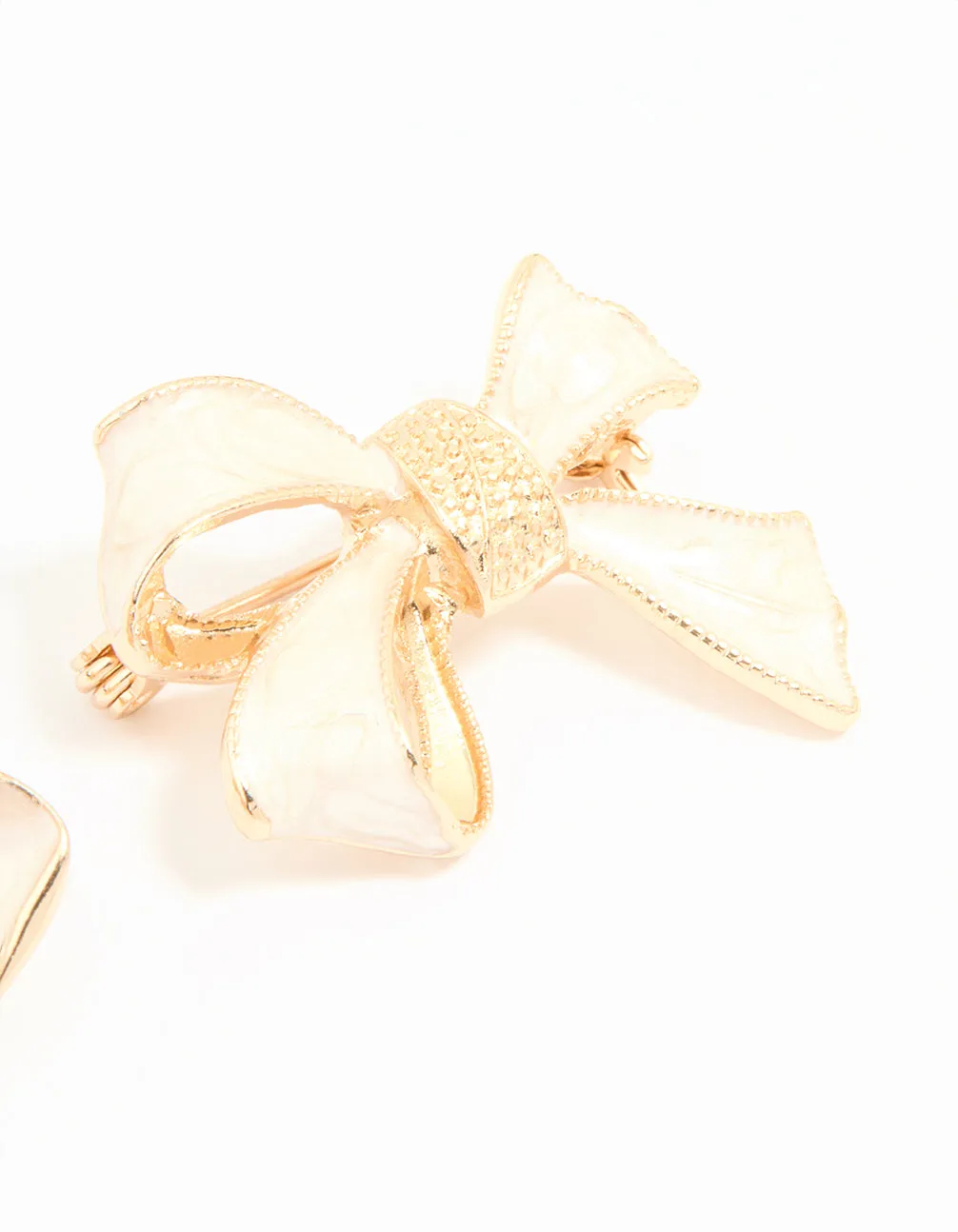 Gold Bow & Flower Brooches 2-Pack