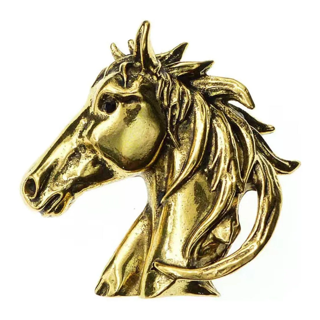 Gold Horse Head Brooch