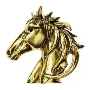 Gold Horse Head Brooch