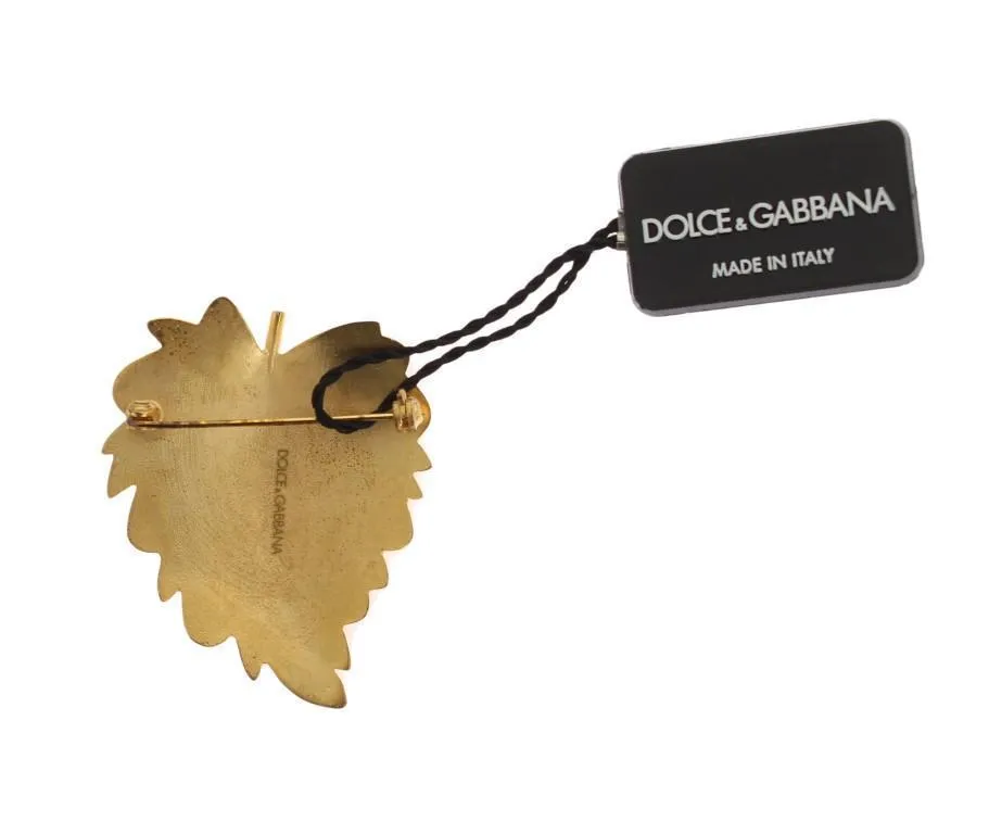 Gold Plated Brass Leaf Brooch