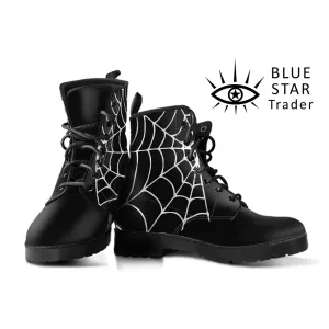 Goth Spiderweb Vegan Ankle Boots