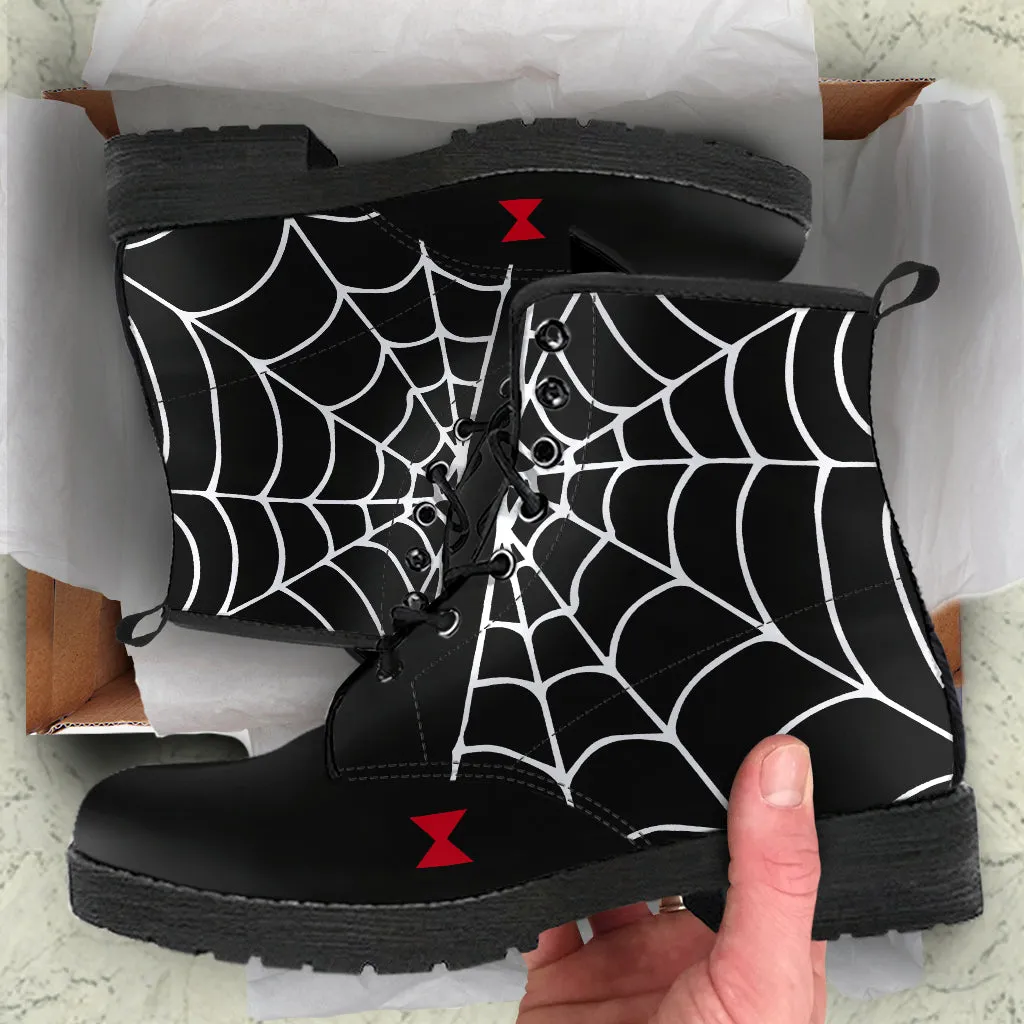 Goth Spiderweb Vegan Ankle Boots