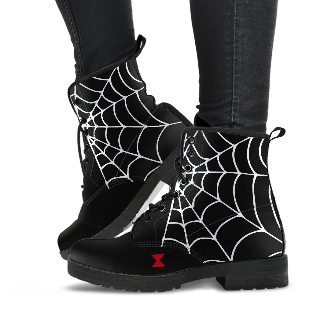Goth Spiderweb Vegan Ankle Boots