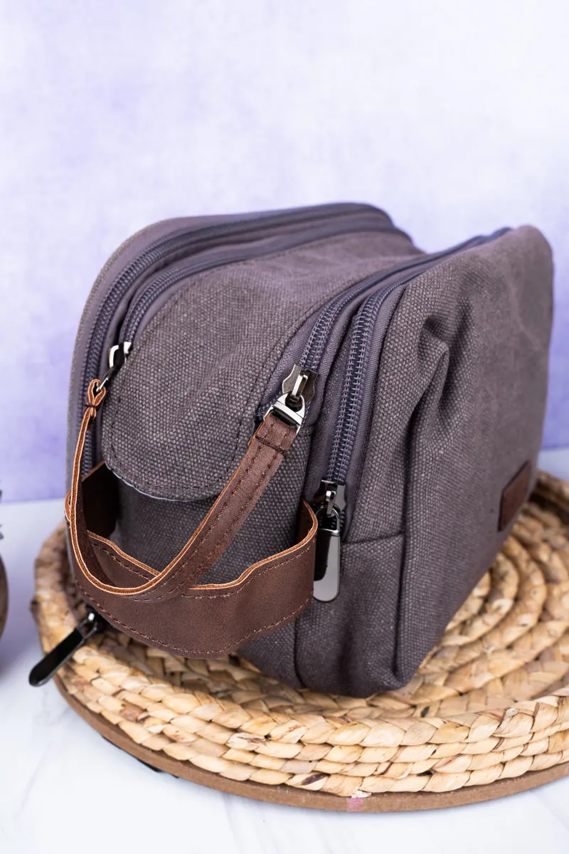 Gray Travel Ready Toiletry Bag