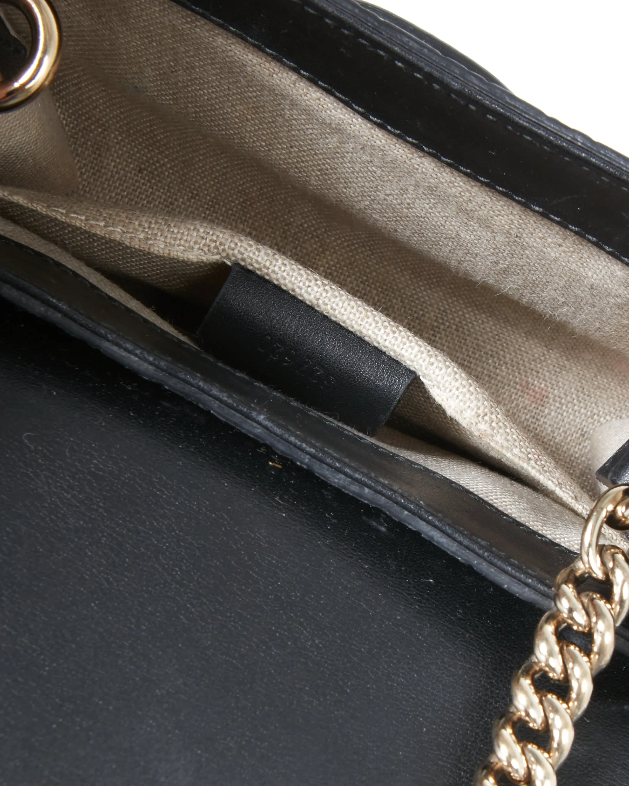 Gucci Black Leather Signature Micro Guccissima GG Mini Emily Crossbody Chain Bag
