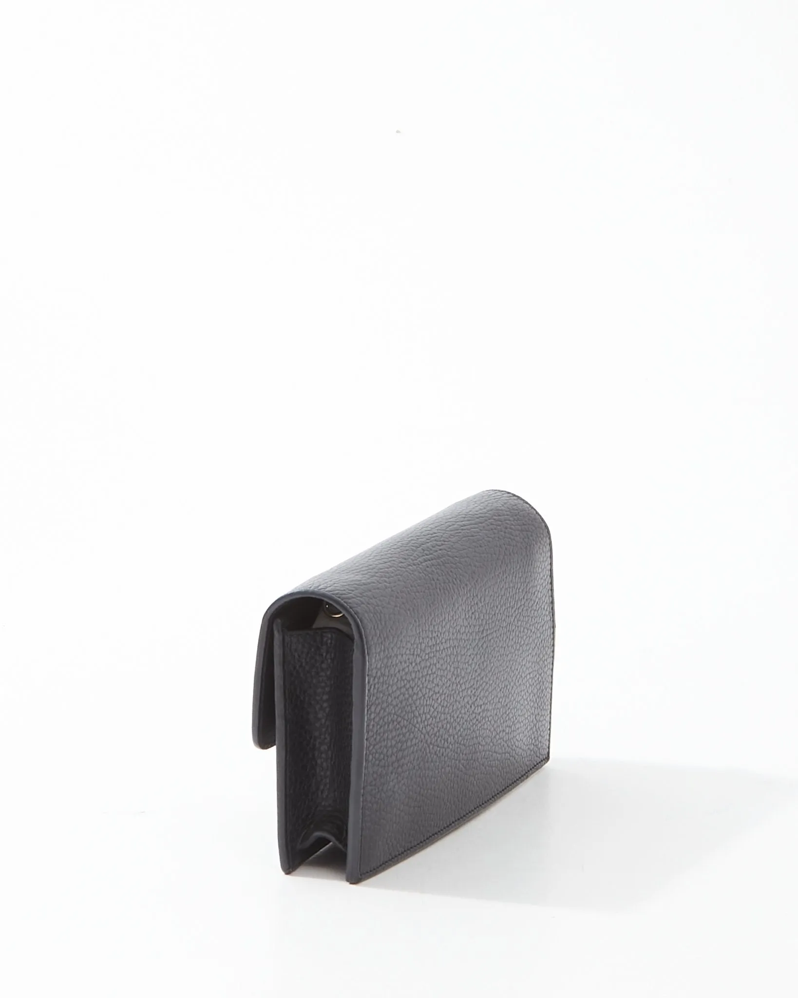 Gucci Black Pebbled Leather Interlocking G Dollar Wallet-On-Chain Crossbody