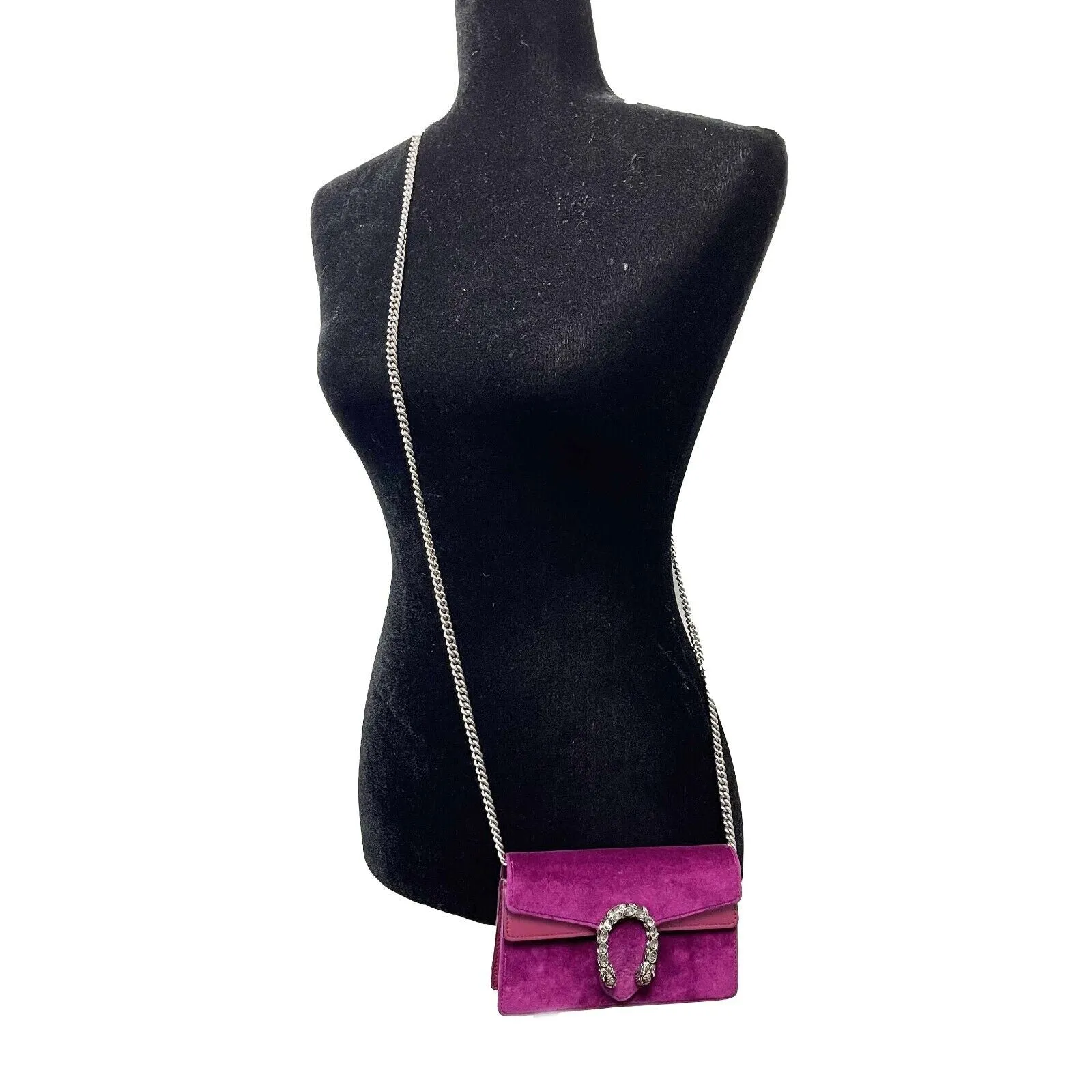Gucci - Dionsysus Super Mini - Purple Velvet w/ Removable Chain Crossbody Strap