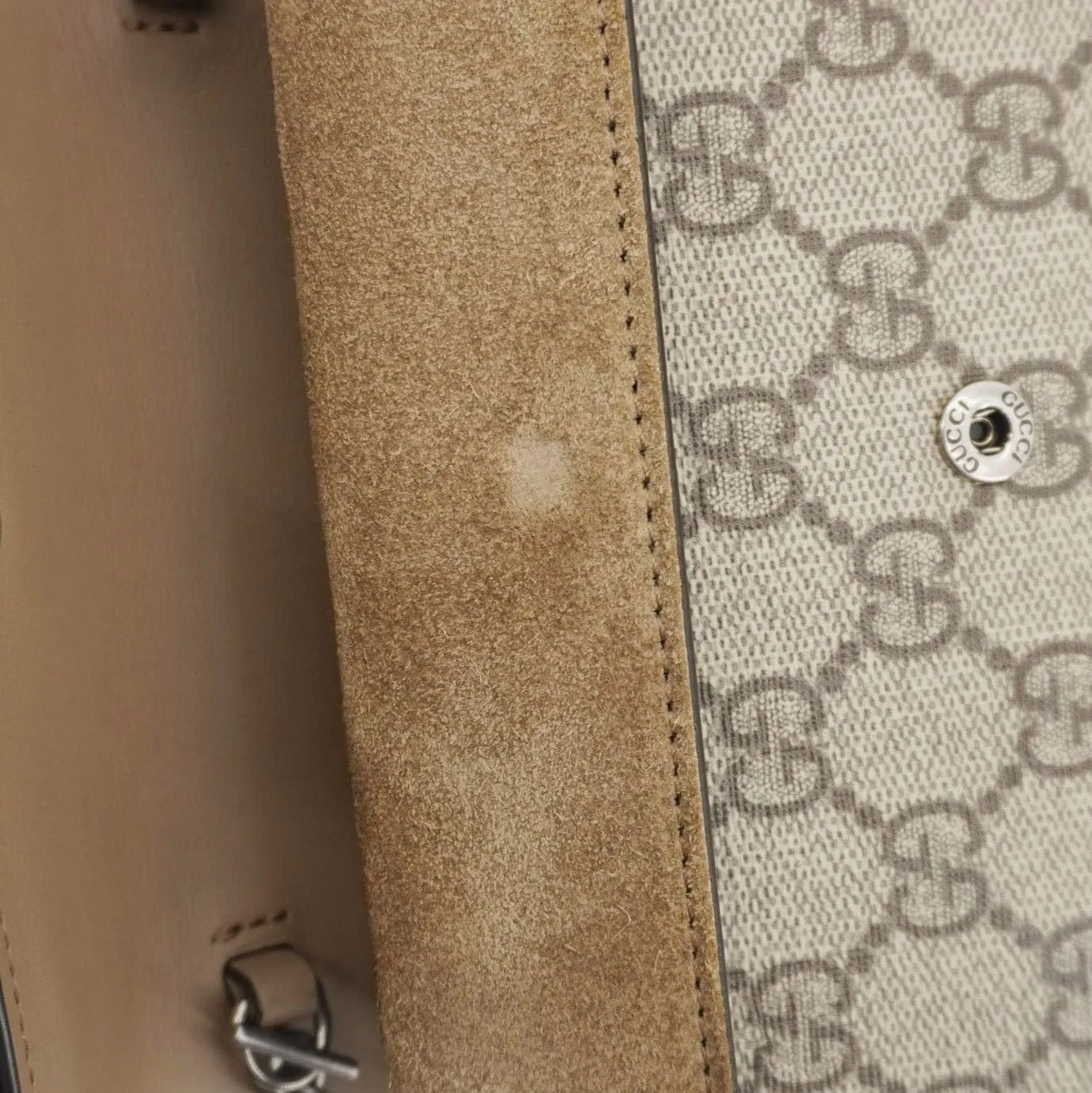 GUCCI Dionysus Super Mini GG Supreme Canvas Crossbody Bag Taupe 476432