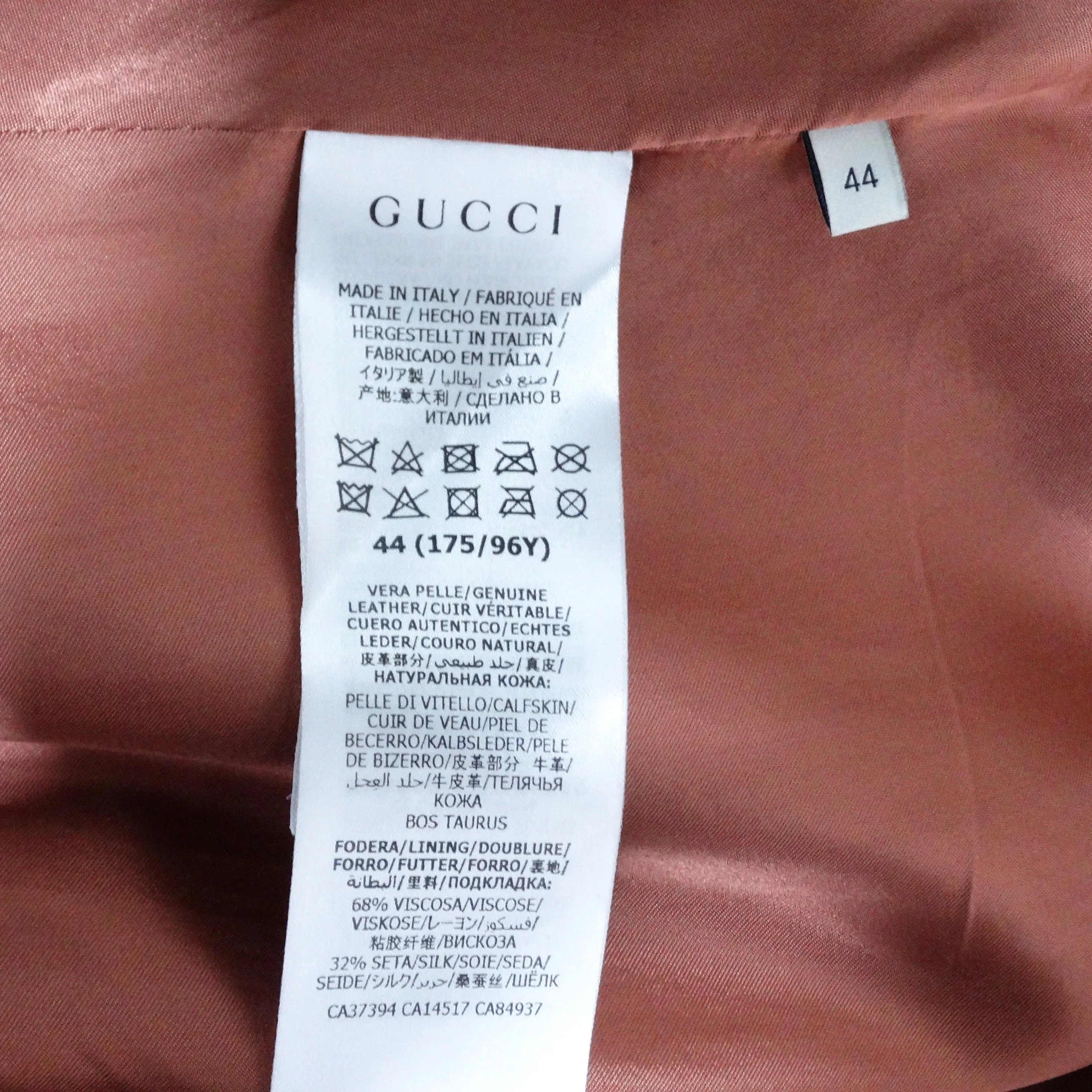 Gucci Fringe Trim Python Print Leather Coat