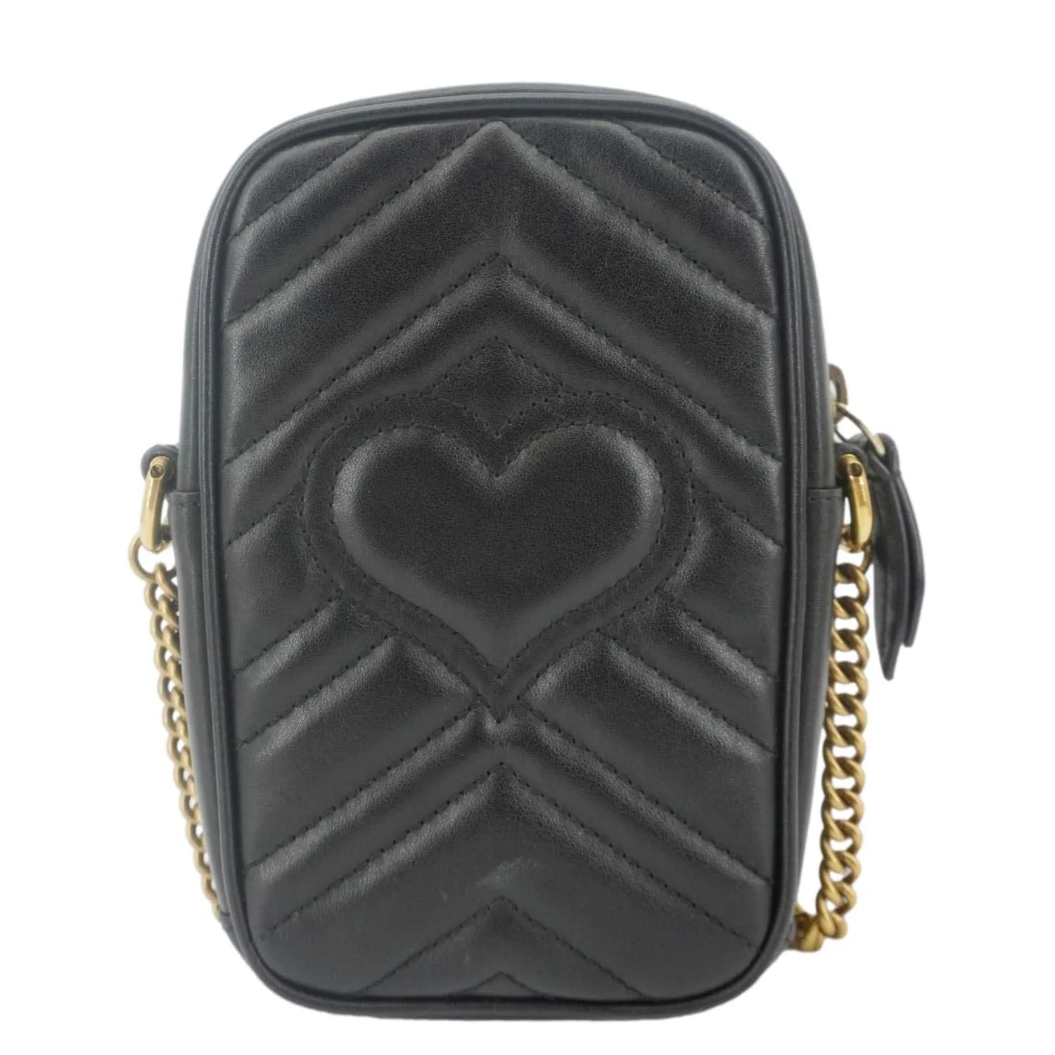 GUCCI GG Marmont Mini Matelasse Leather Crossbody Bag Black 598597