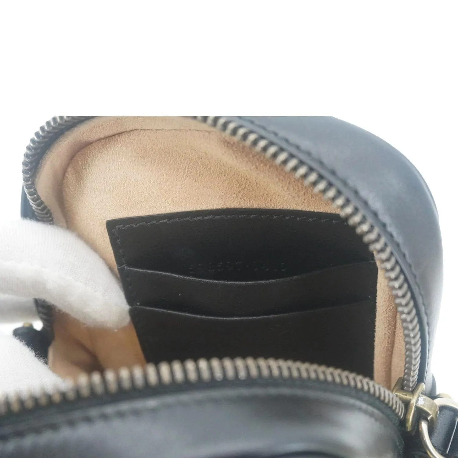 GUCCI GG Marmont Mini Matelasse Leather Crossbody Bag Black 598597