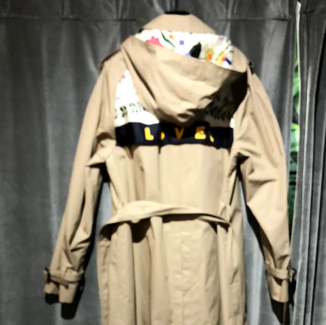 Gucci 'LOVED' Hooded Trench Coat Floral