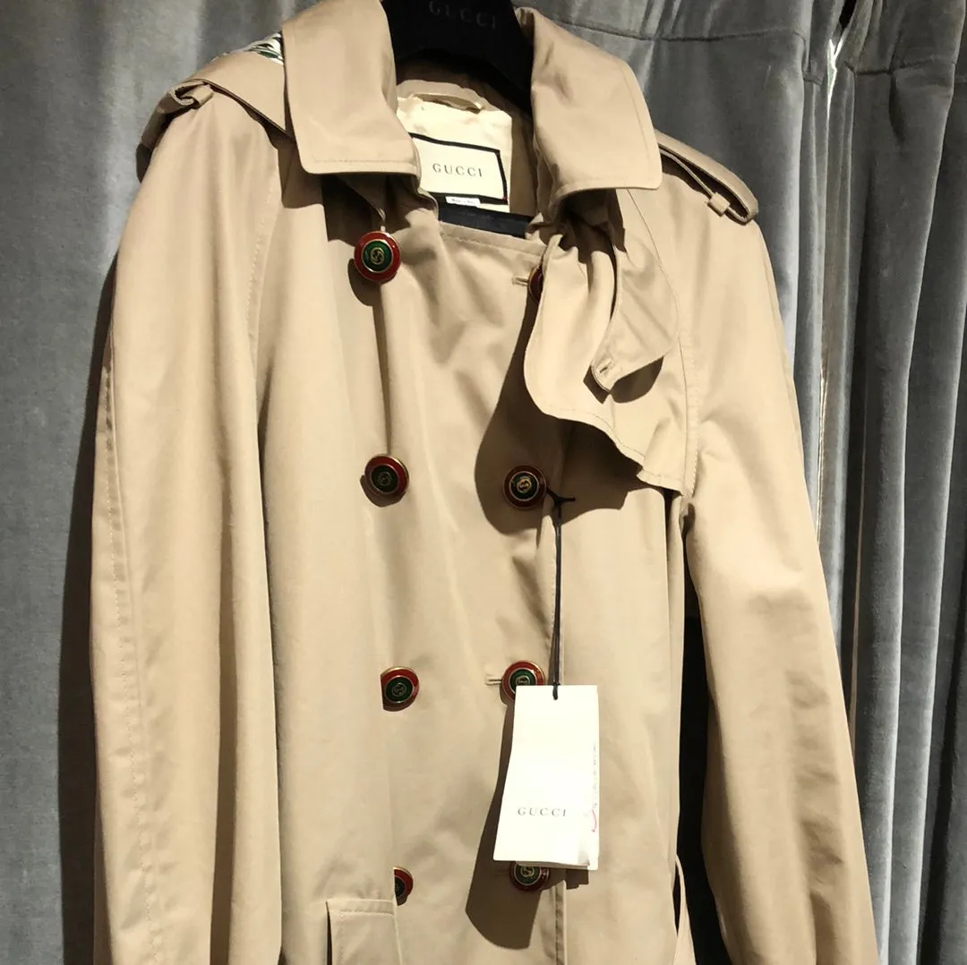 Gucci 'LOVED' Hooded Trench Coat Floral