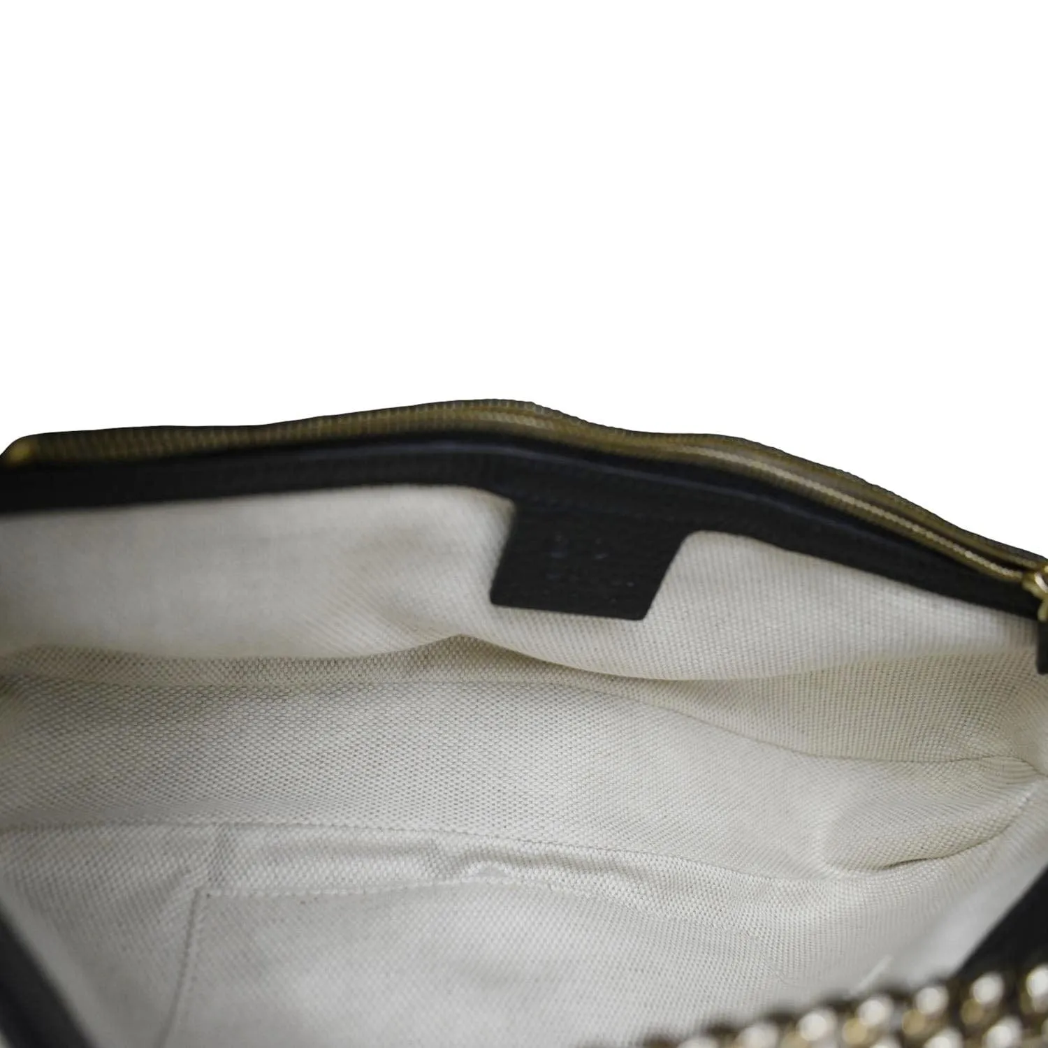 GUCCI Soho Flap Leather Chain Crossbody Bag Black 536224