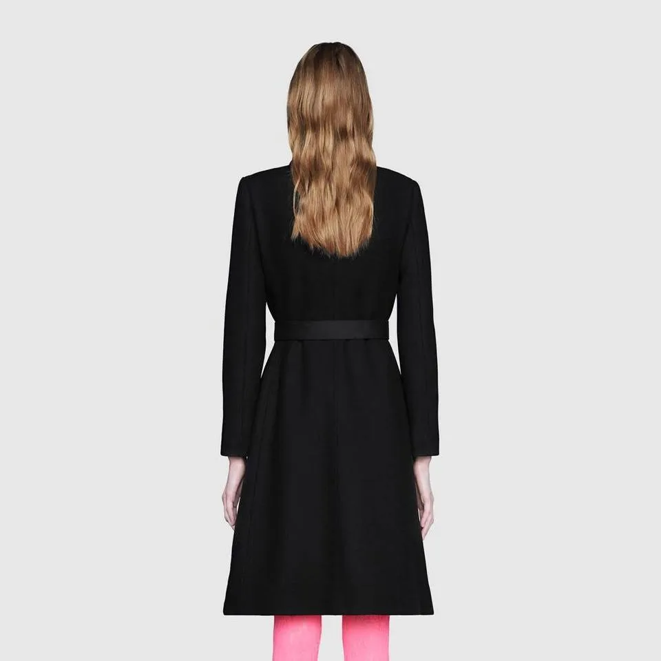 Gucci Sz 38 XS 2020 Cruise Wool Velvet Logo Coats 550978 ZAAL6 1000 1gg857