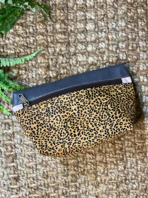 Hair on Hide Leather Cosmetic Bag