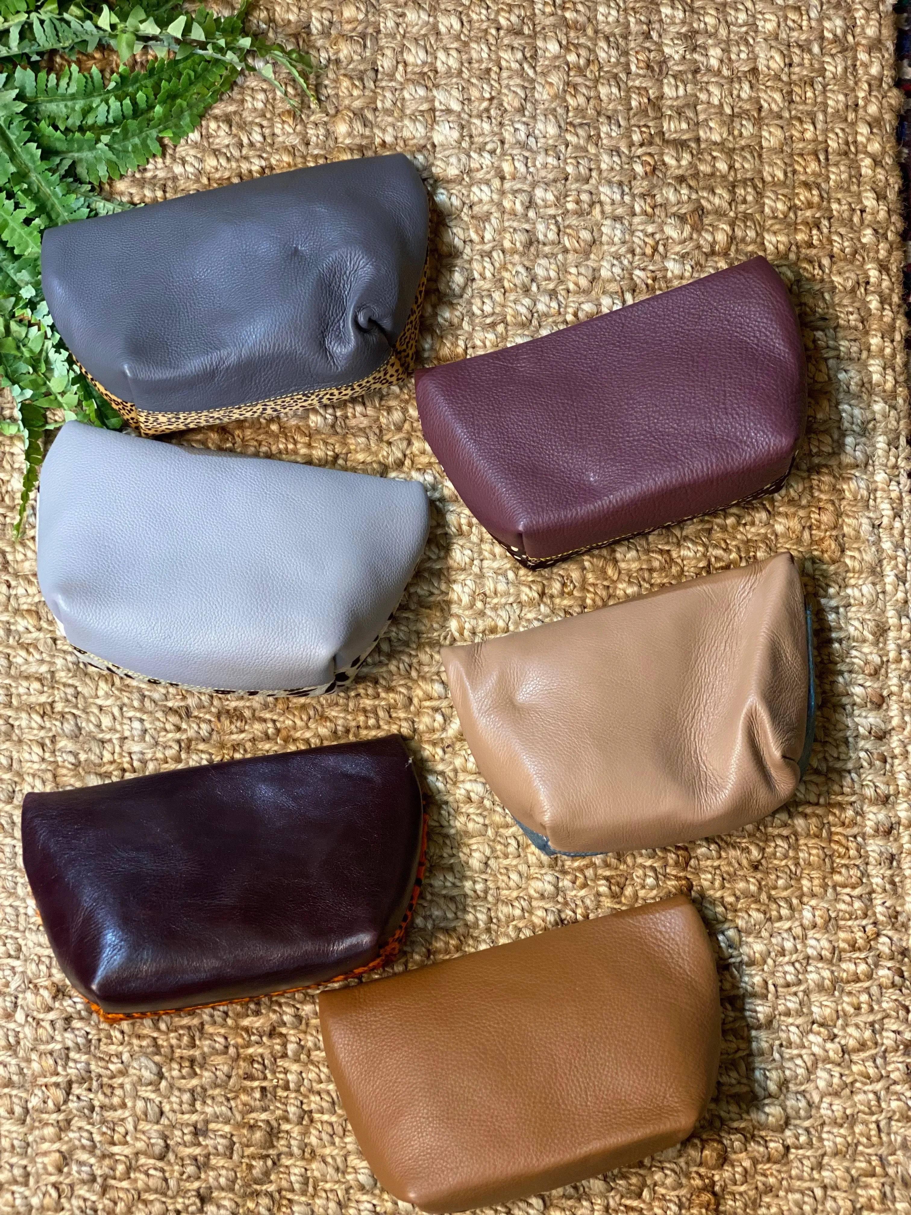 Hair on Hide Leather Cosmetic Bag