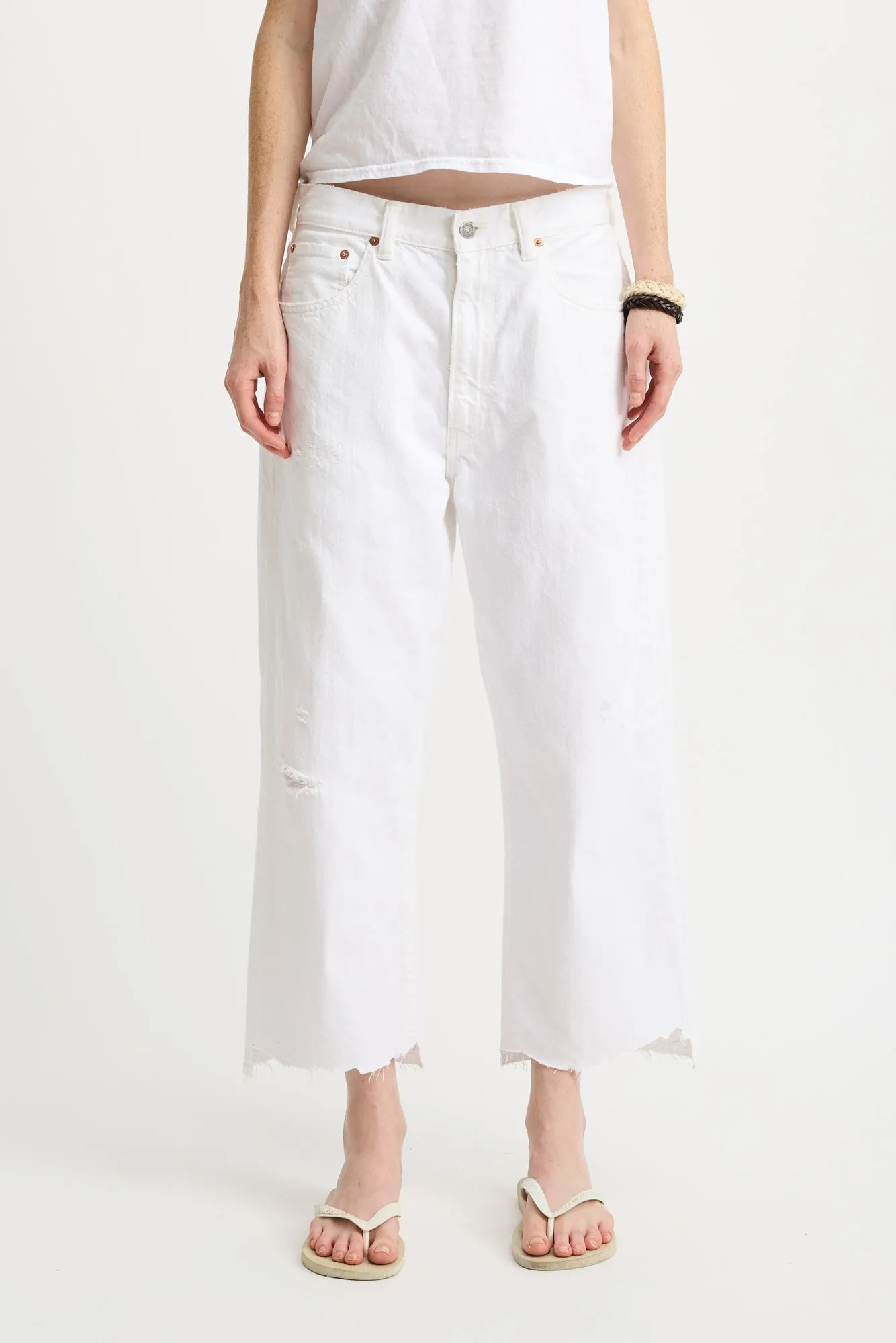 Haisley Slouch Boyfriend Jean - White Wash