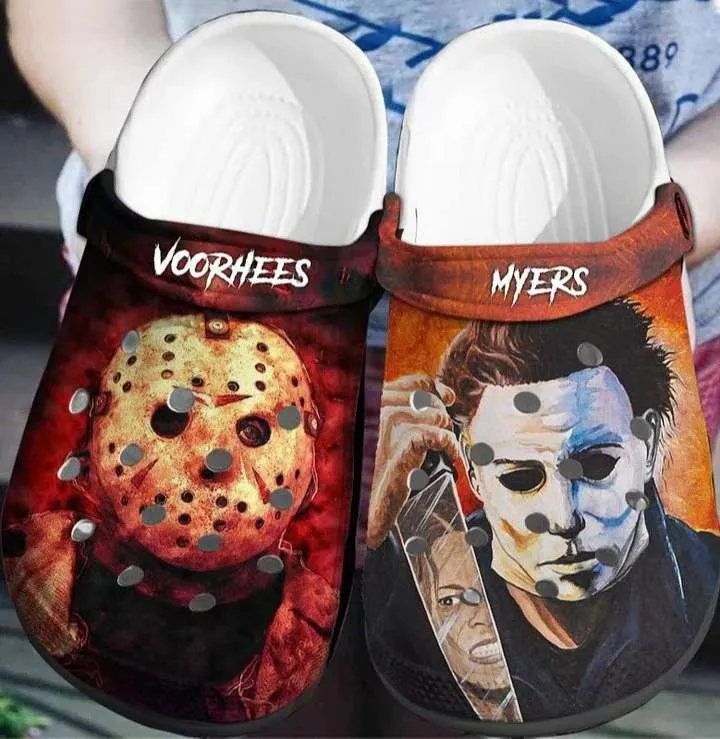 Halloween Jason Voorhees and Michael Myers Horror Movie Characters Clogs
