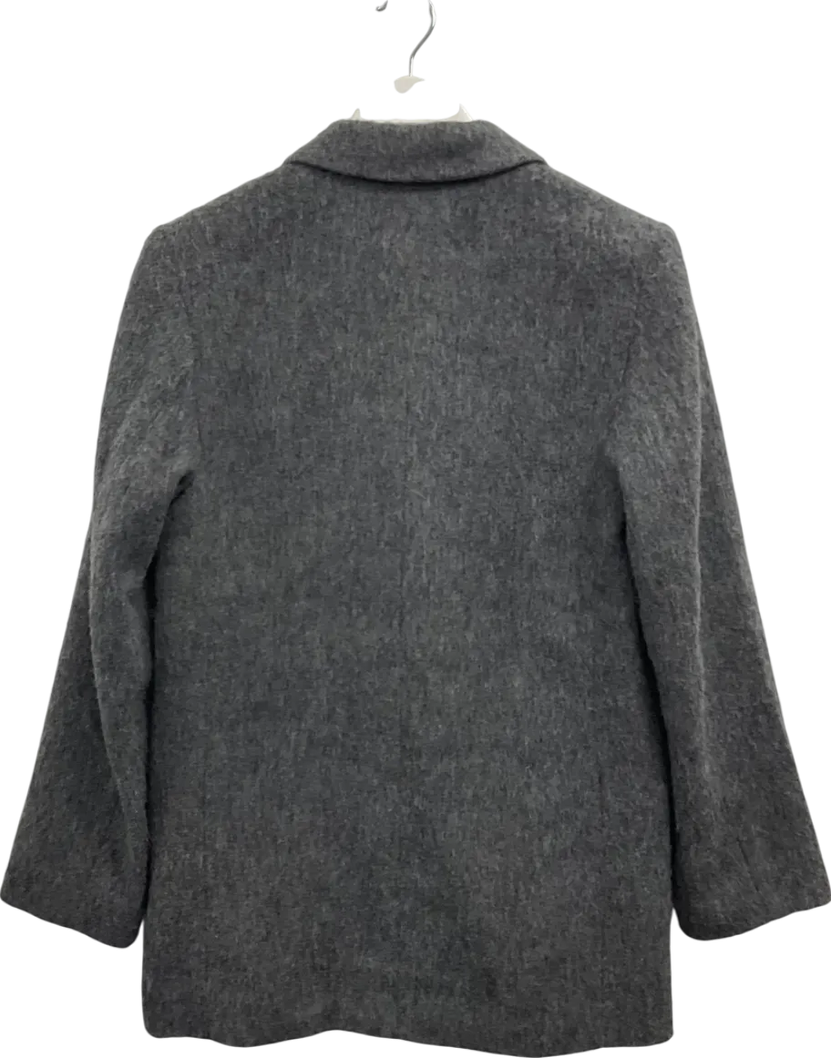 H&M Grey Brushed Wool Blend Jacket UK XS