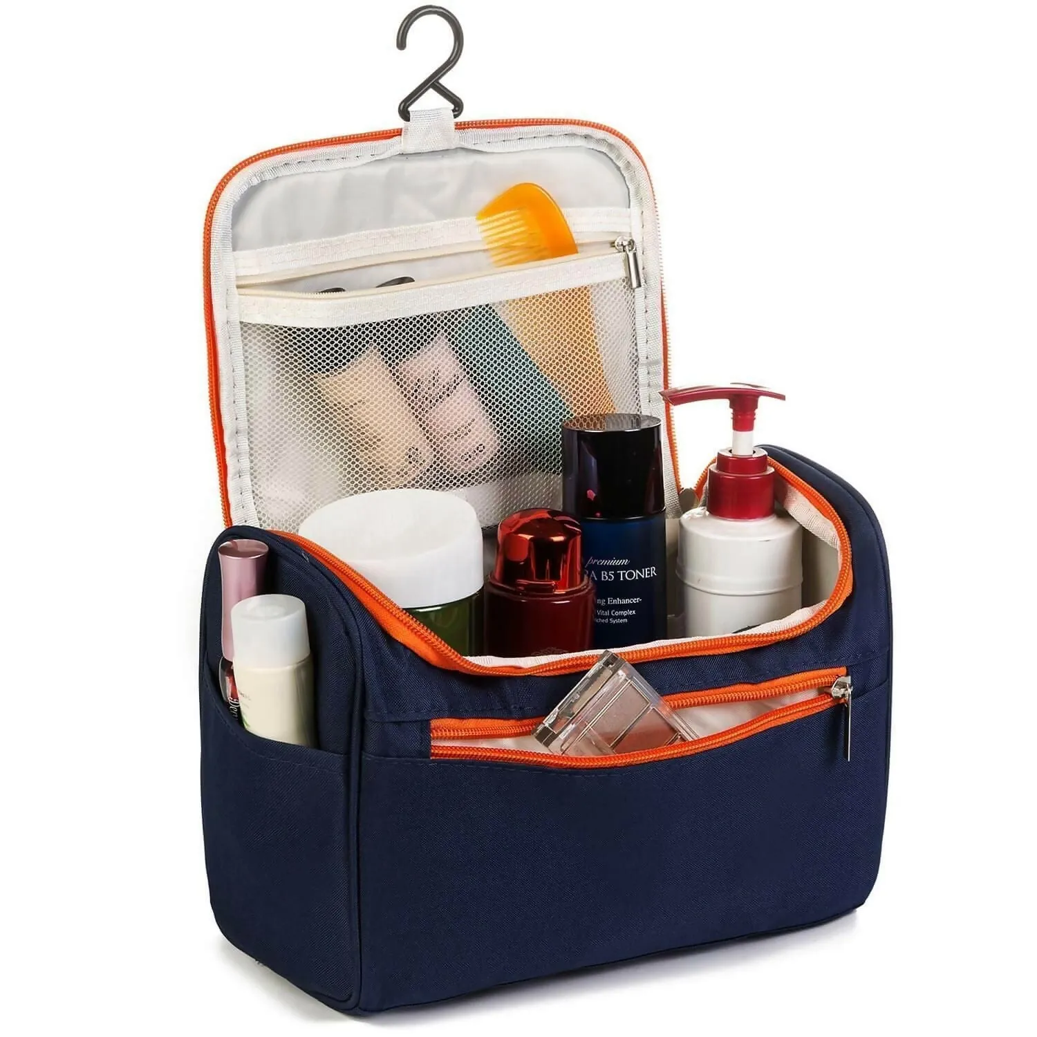 Hanging Travel Toiletry Bag for Men Organizer Kit (Blue)