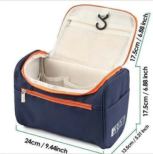 Hanging Travel Toiletry Bag for Men Organizer Kit (Blue)