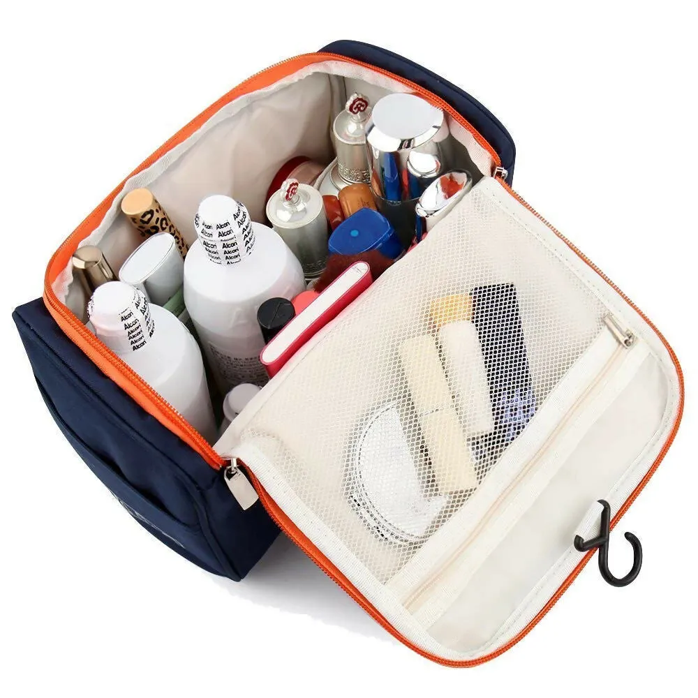 Hanging Travel Toiletry Bag for Men Organizer Kit (Blue)