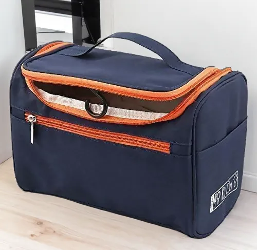 Hanging Travel Toiletry Bag for Men Organizer Kit (Blue)