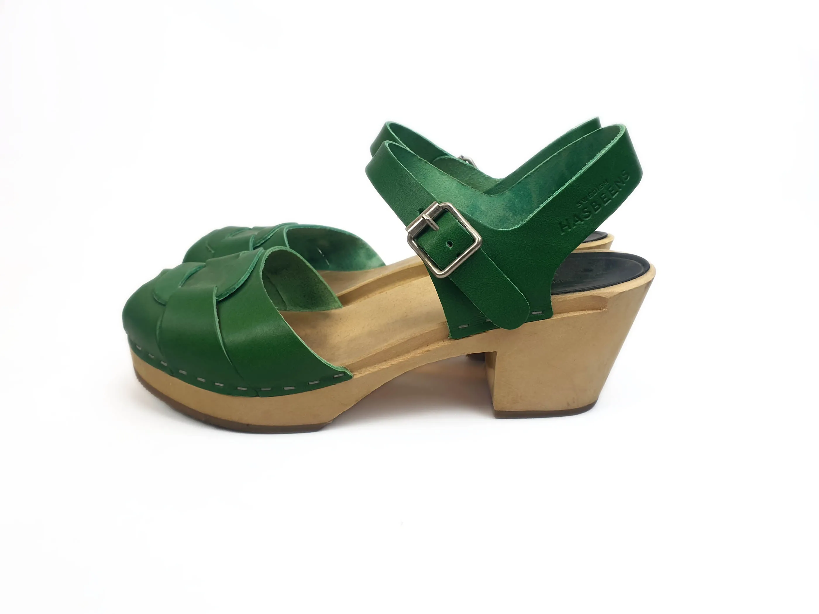 Hasbeens green clogs size 39