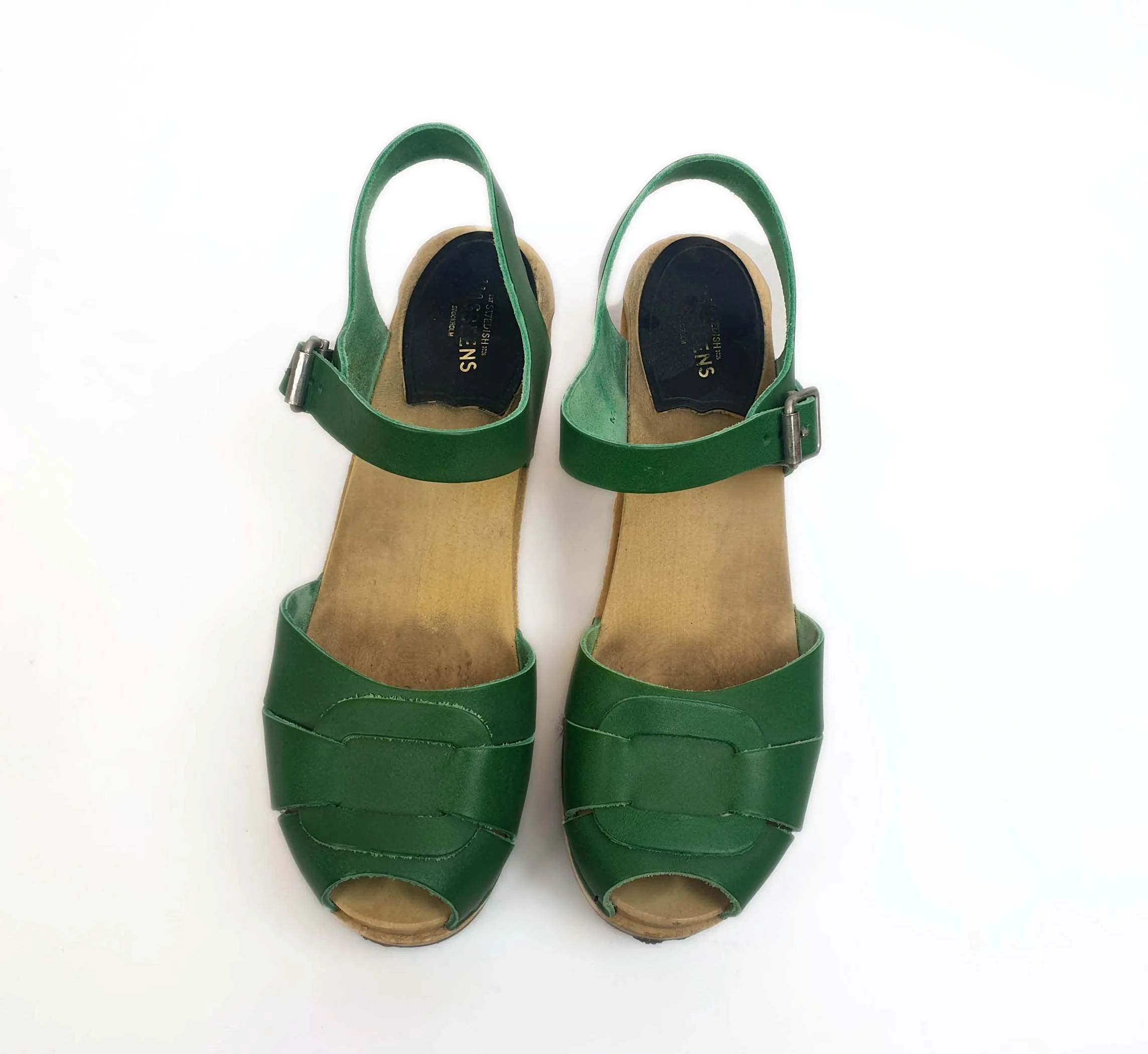 Hasbeens green clogs size 39