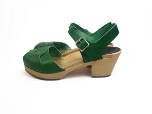 Hasbeens green clogs size 39