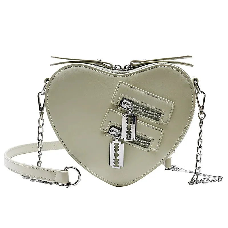 Heart Zipper Chain Crossbody Bags