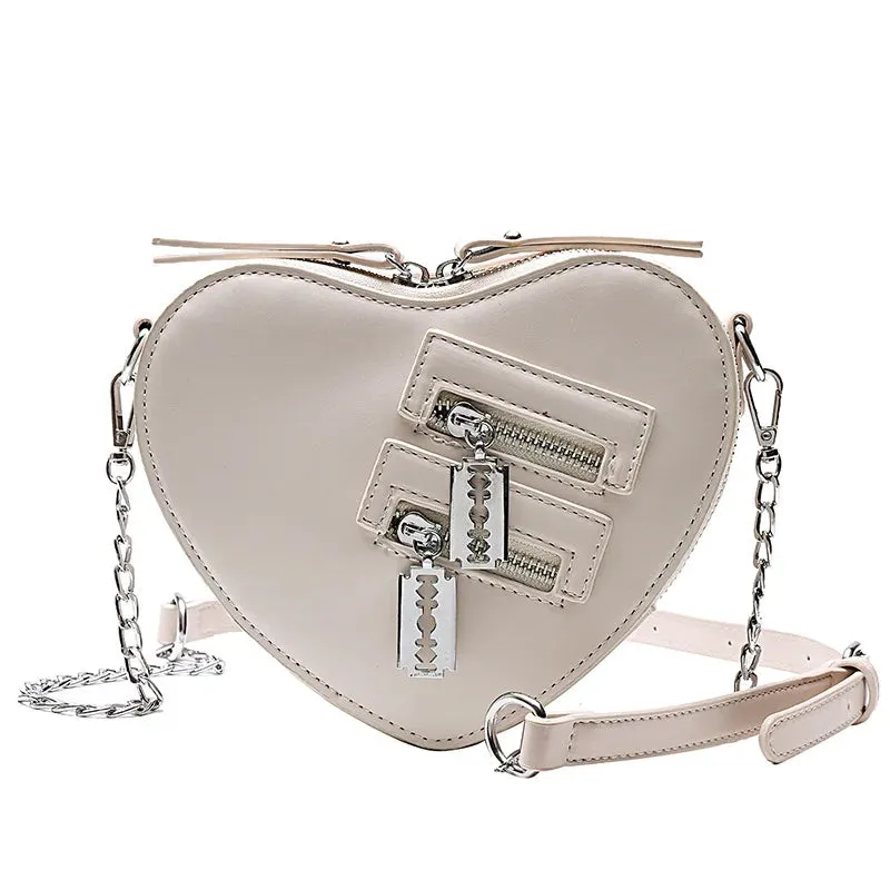 Heart Zipper Chain Crossbody Bags