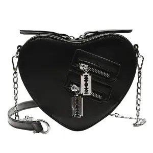 Heart Zipper Chain Crossbody Bags