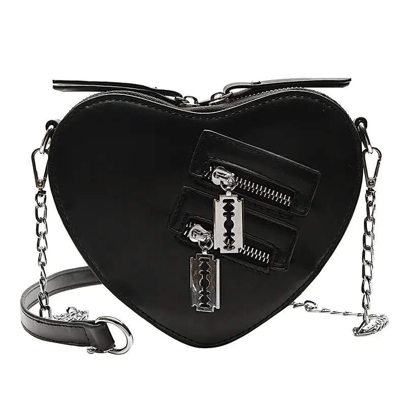 Heart Zipper Chain Crossbody Bags
