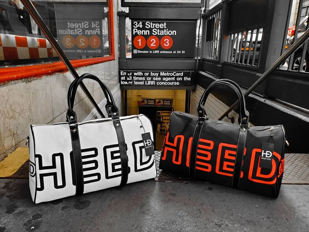 HEED NYC OTL White & Black Mini Duffle Bag