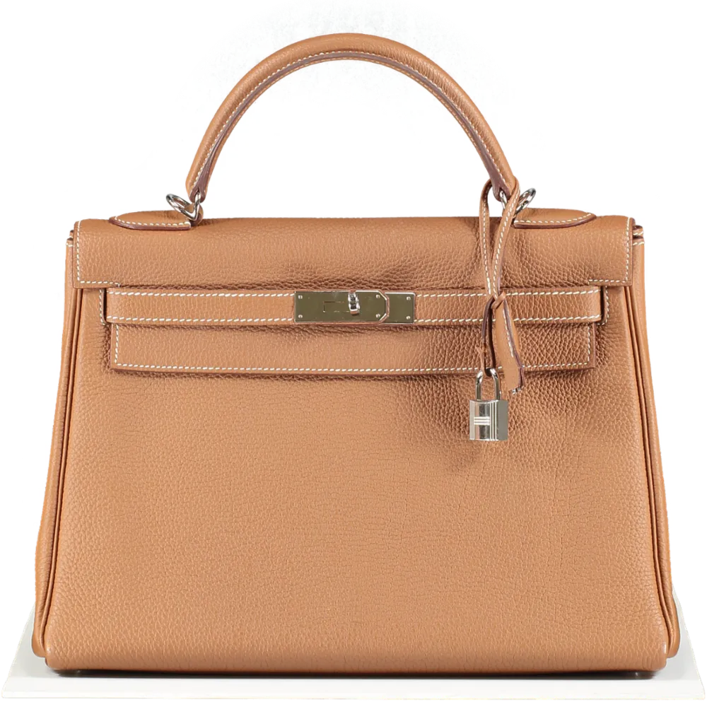 Hermès Kelly 32 Gold Togo Leather with Palladium Hardware Handbag