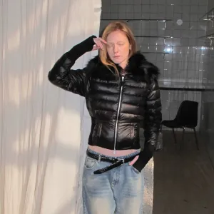 High-Collar Fur Trim Puffer Jacket