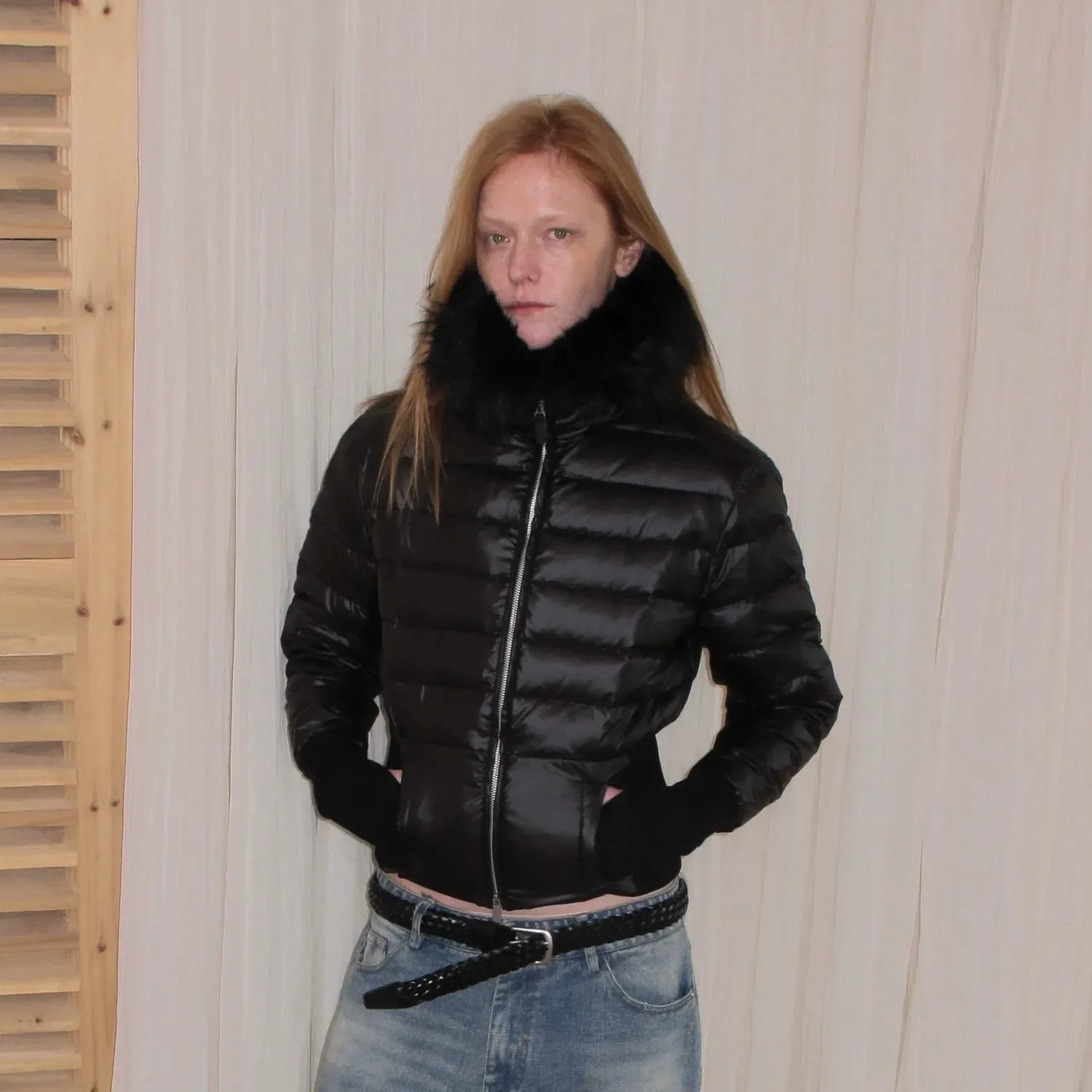 High-Collar Fur Trim Puffer Jacket