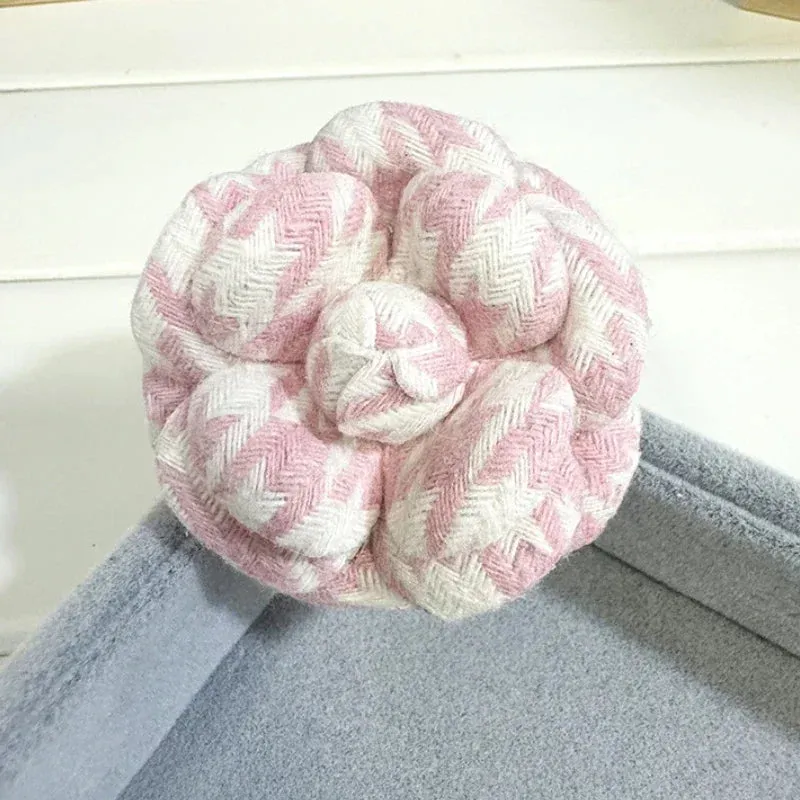 High-end Fabric Camellia Flower Brooches