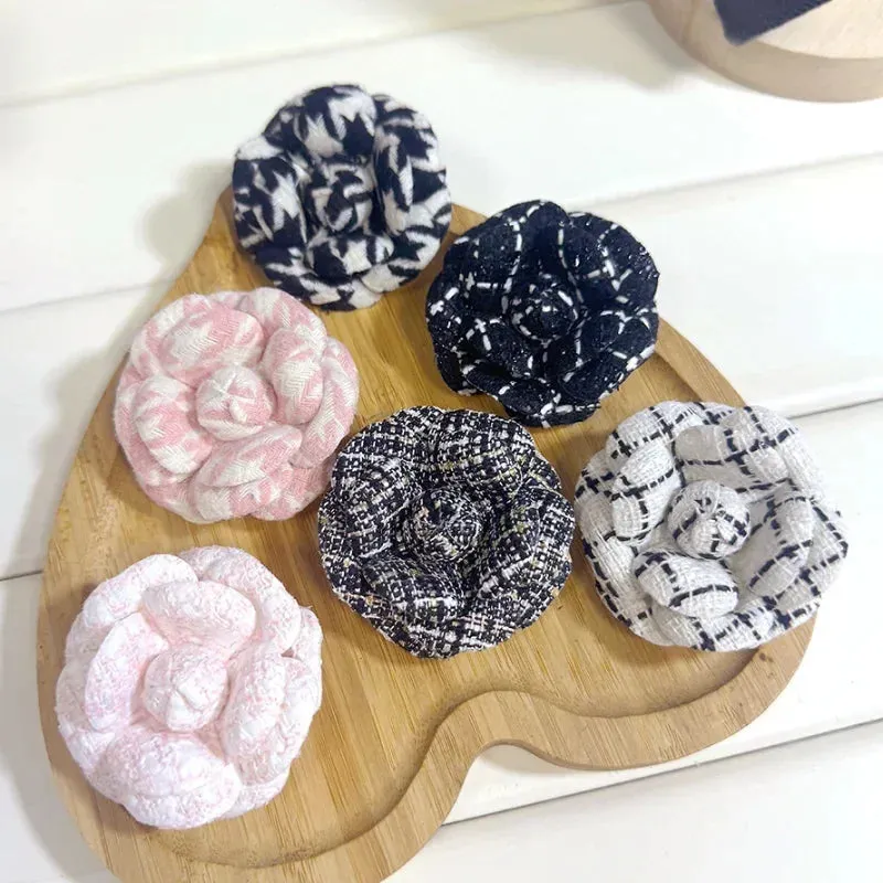 High-end Fabric Camellia Flower Brooches