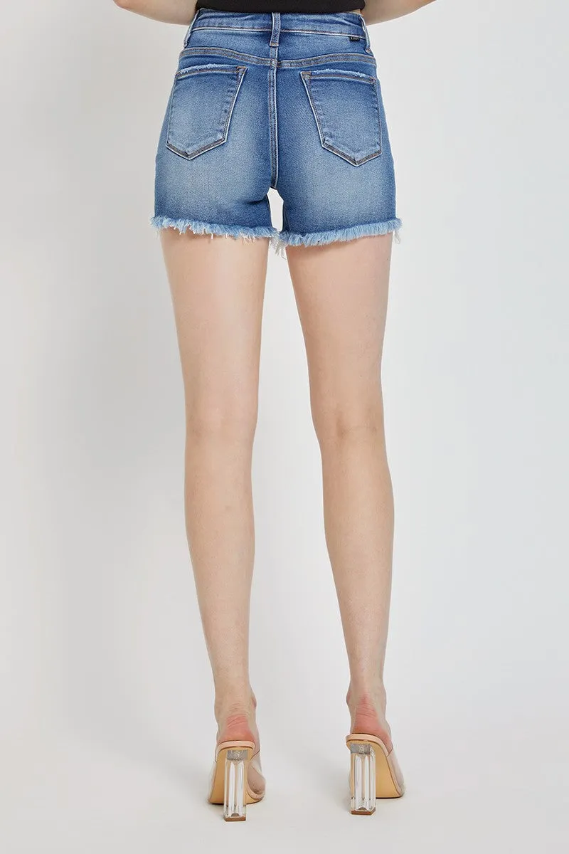 HIGH RISE DISTRESSED SHORTS