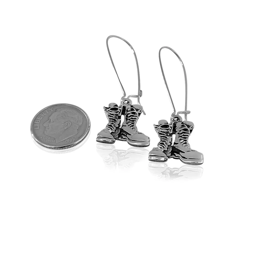 High Speed Earrings - 15mm Antiqued or Shined Stainless Steel, Sterling Silver, or Gold-Plated Stainless Steel dangling from Large Kidney Style Ear Wires
