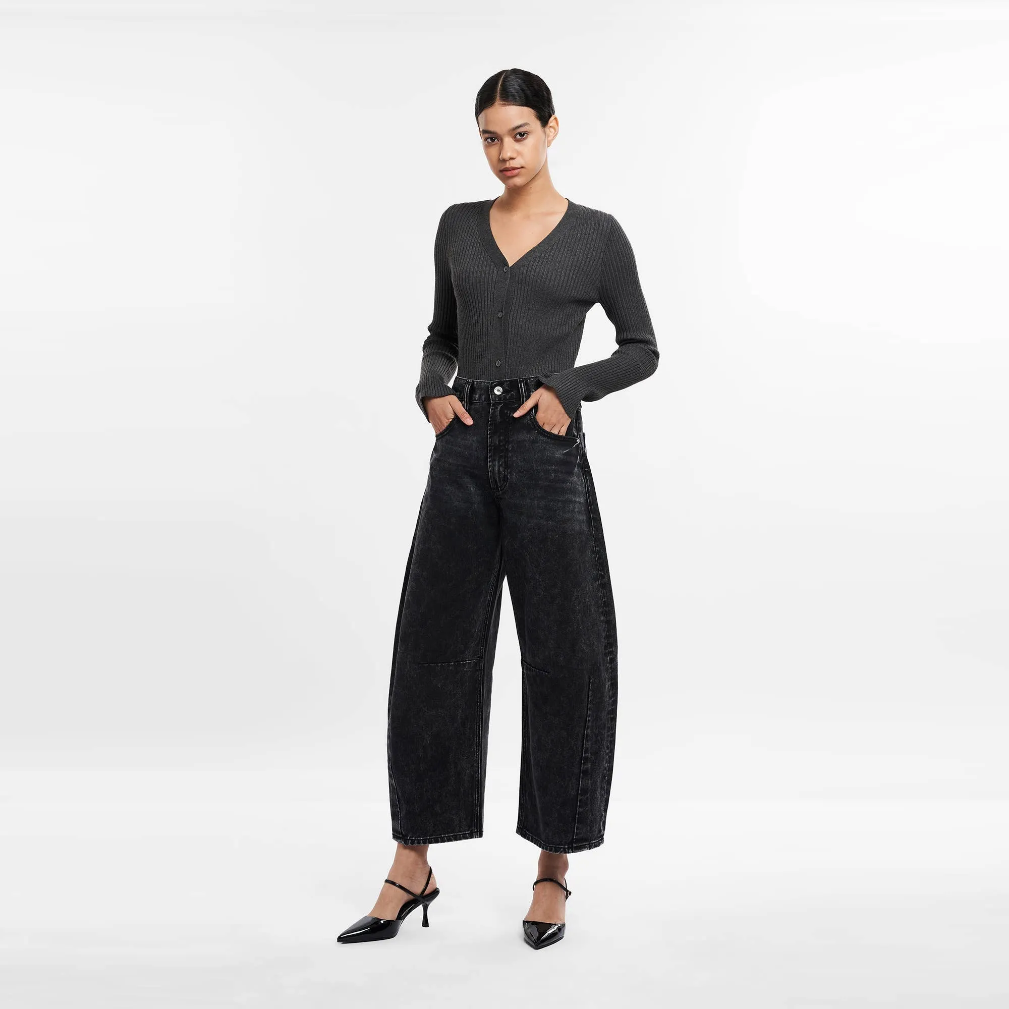 High Waisted Barrell Jeans