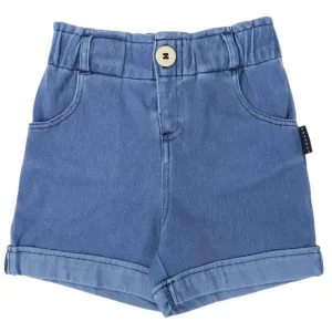 High Waisted Denim Shorts - Light